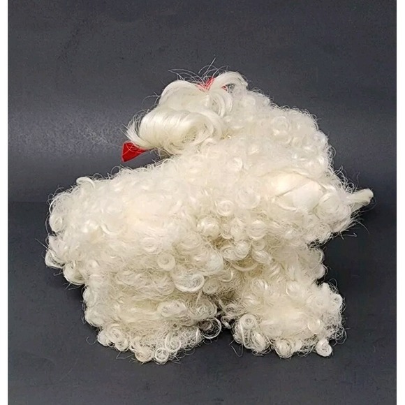 Vtg Rare Lulu Wiggy Doggy Poodle Stuffed Animal Curly Hair Synthetic Fiber 8" L - Picture 6 of 12